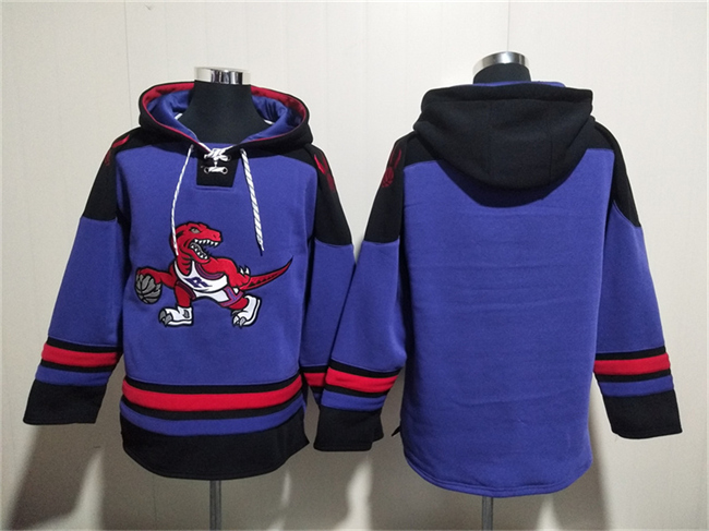 Men's Purple Toronto Raptors Blank Lace-Up Pullover Hoodie